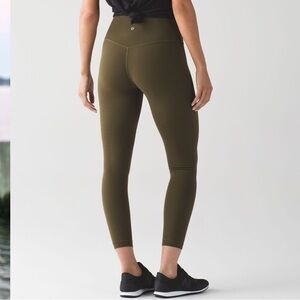 Military green lululemon leggings size 10